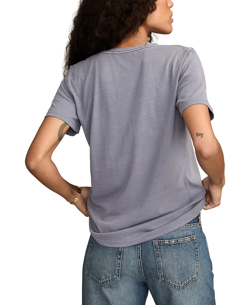 Lucky Brand Women's Guitar Hamsa Classic Crewneck Cotton T-Shirt