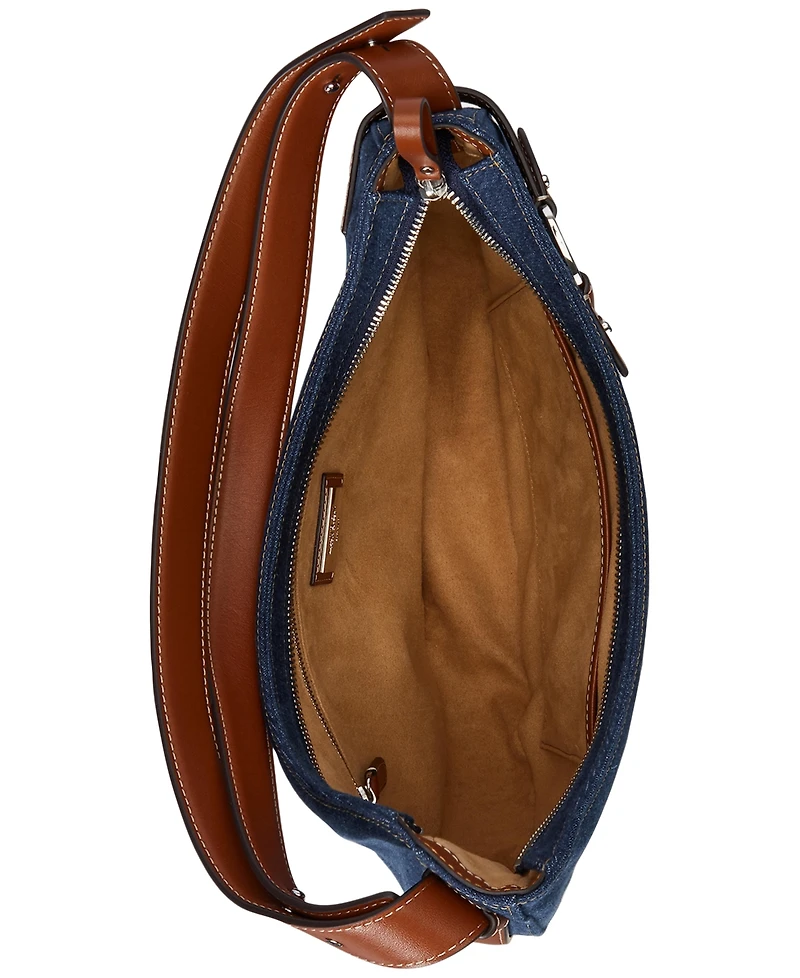 Lauren Ralph Lauren Tasha Medium Denim Shoulder Bag