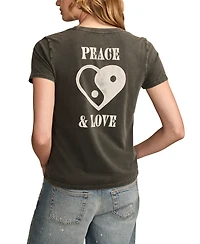 Lucky Brand Women's Ying Yang Heart Graphic Classic Cotton T-Shirt
