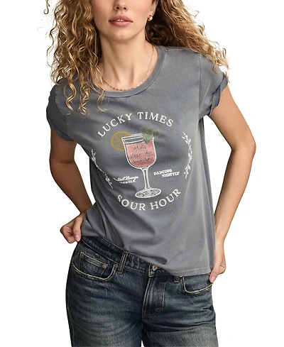 Lucky Brand Women's Sour-Hour-Graphic Classic Cotton T-Shirt