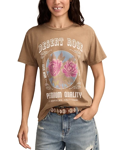 Lucky Brand Women's Desert Rose Cotton Boyfriend T-Shirt