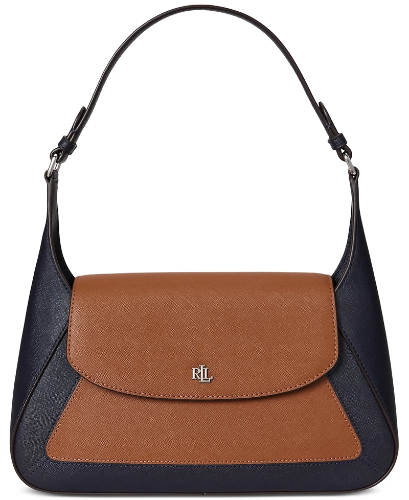 Lauren Ralph Lauren Two-Tone Leather Small Schylar Shoulder Bag