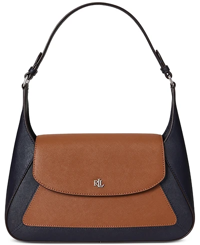 Lauren Ralph Lauren Two-Tone Leather Small Schylar Shoulder Bag