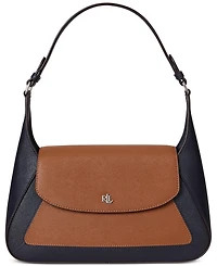 Lauren Ralph Lauren Two-Tone Leather Small Schylar Shoulder Bag