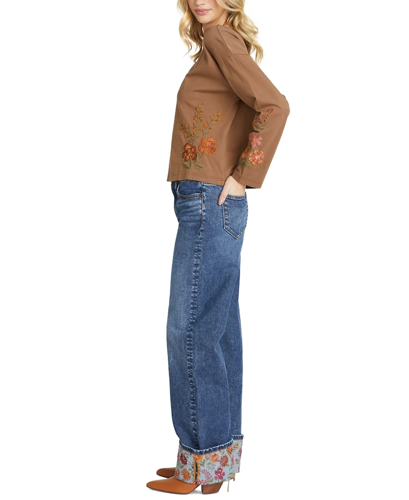 Dritwood Women's Crewneck X Oshibana Embroidered Top