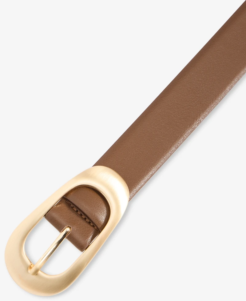 On 34th Faux-Leather Oval Buckle Belt, Macy's Exclusive