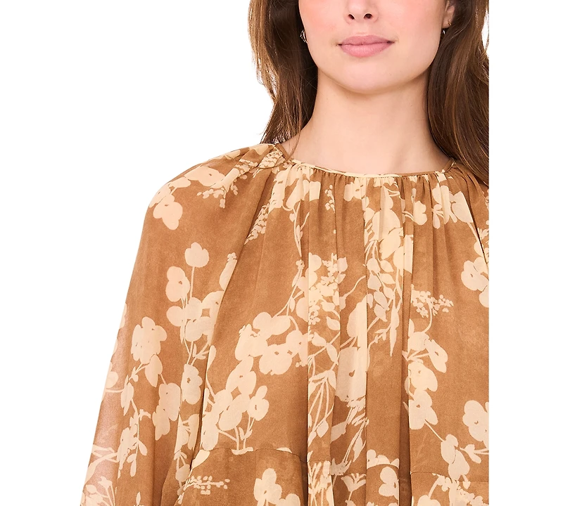 Parker Women's Long-Sleeve Chiffon Shift Dress