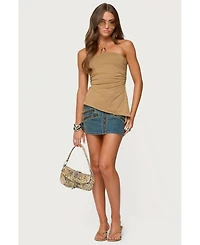 Edikted Womens Malena Asymmetric Halter Top