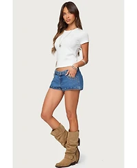 Edikted Women's Nikkey Semi Sheer T Shirt