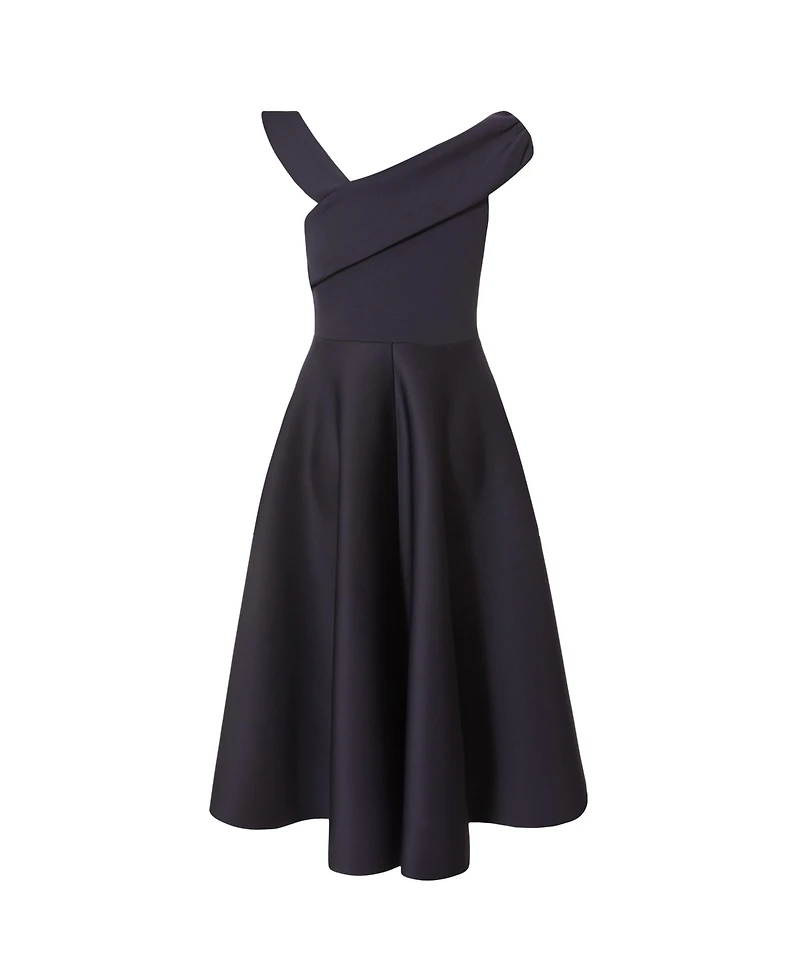 Quiz Women's Scuba Asymmetric Midi Skater Dress
