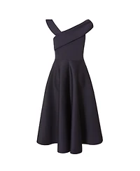 Quiz Women's Scuba Asymmetric Midi Skater Dress