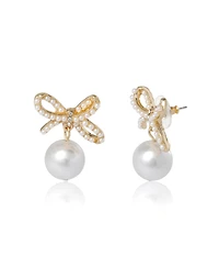BCBGeneration Bow Pearl Drop Earrings