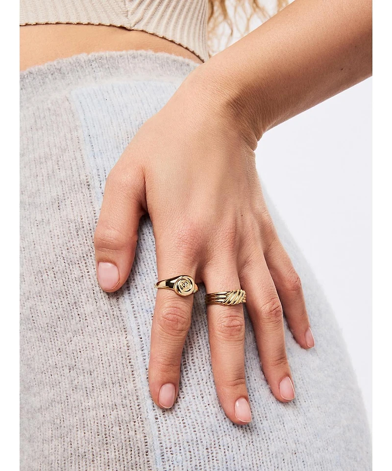 Ana Luisa Gold Signet Ring - Ariel