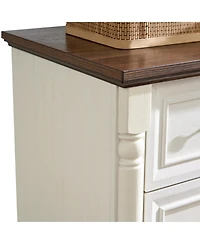 7 Drawer Bathrooom Cabinet Chest with Wooden Base and Riser Trim