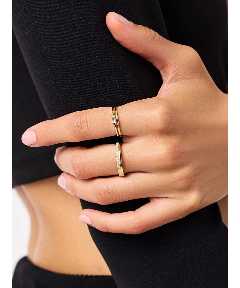 Ana Luisa Gold Band Ring - Celine Double