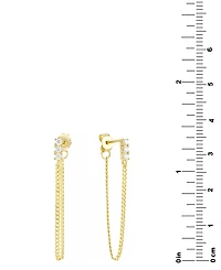 Cubic Zirconia Chain Front-to-Back Earrings in 18k Gold-Plated Sterling Silver, Macy's Exclusive