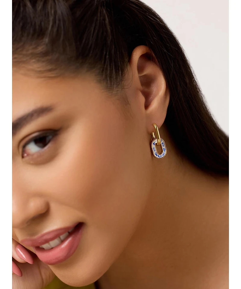 Ana Luisa Double Hoop Earrings - Ash Double Marble Blue