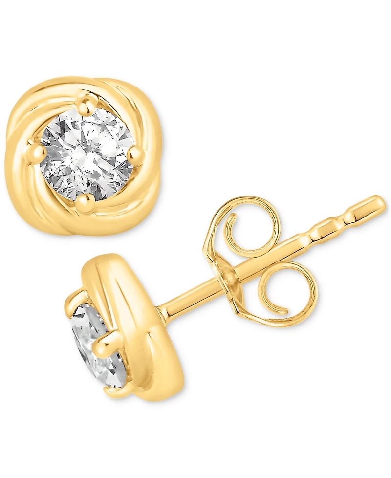 Diamond Love Knot Stud Earrings (1/2 ct. t.w) in 14k Gold