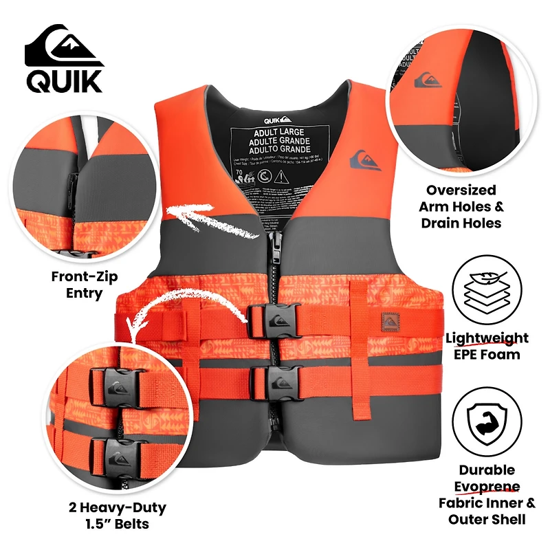 Quiksilver Uscg Approved Adult Life Vest