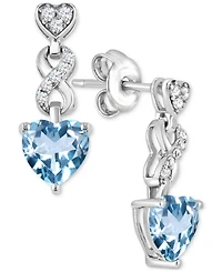 Women's Heart infinity Earrings Sterling Silver
