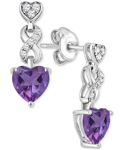 Women's Heart infinity Earrings Sterling Silver