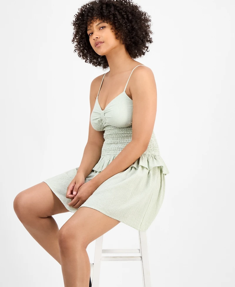 And Now This Women's Gingham Cotton Ruffled Mini Dress, Exclusively at Macy's