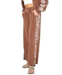 Roxy Juniors' Fringing Reefs Graphic Wide-Leg Sweatpants