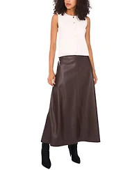 Vince Camuto Women's Crewneck Sleeveless Button Sweater