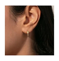14K Gold-Plated Snake Huggie Earrings, 0.5"