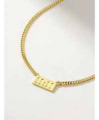 14K Gold-Plated 11:11 Pendant Necklace, 16" + 2" extender