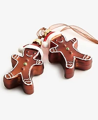 Holiday Lane Gingerbread Village Glass Gingerbread Men Ornament, Macy's Exclusive