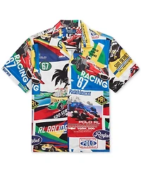 Polo Ralph Lauren Men's Classic-Fit Racing-Print Camp Shirt