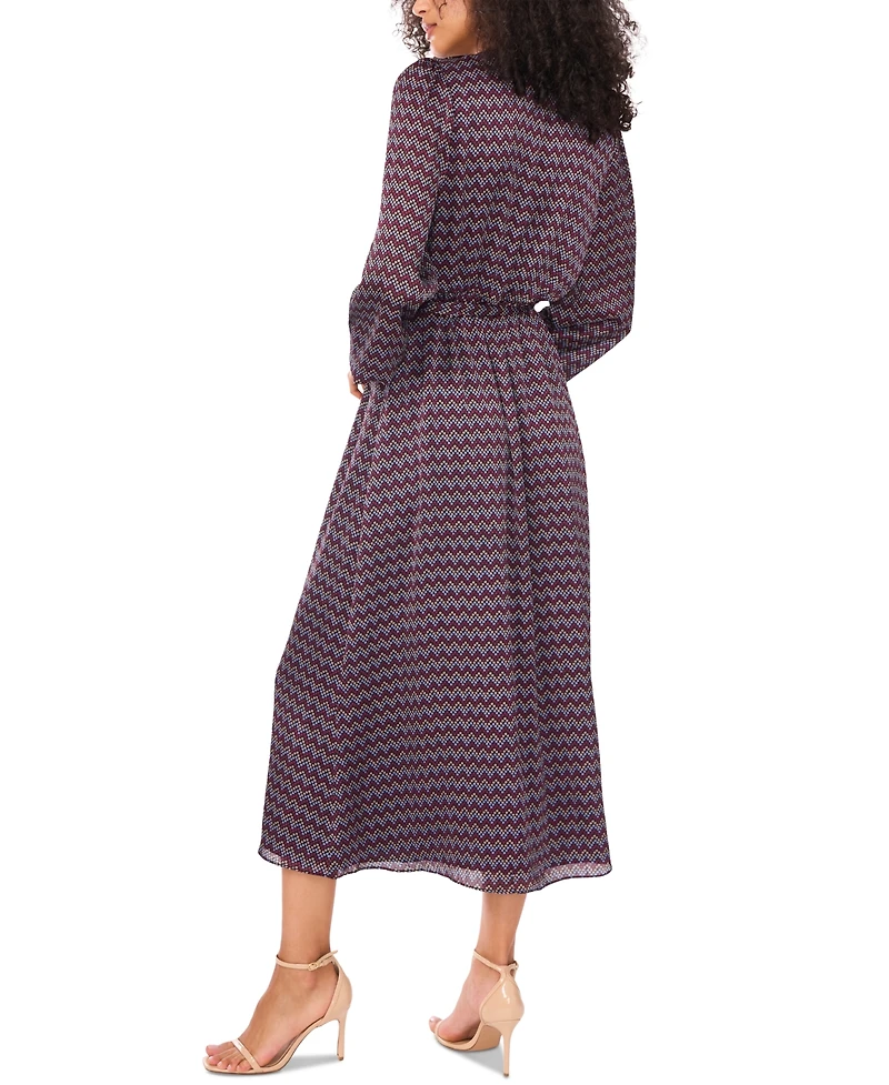 Vince Camuto Women's Printed Surplice Asymmetrical-Hem Dress