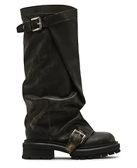 Madden Girl Women's Restore Knee-High Slouchy Lug-Sole Wide-Calf Moto Boots