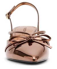 Madden Girl Women's Vixen Bow Slingback Kitten Heel Pumps