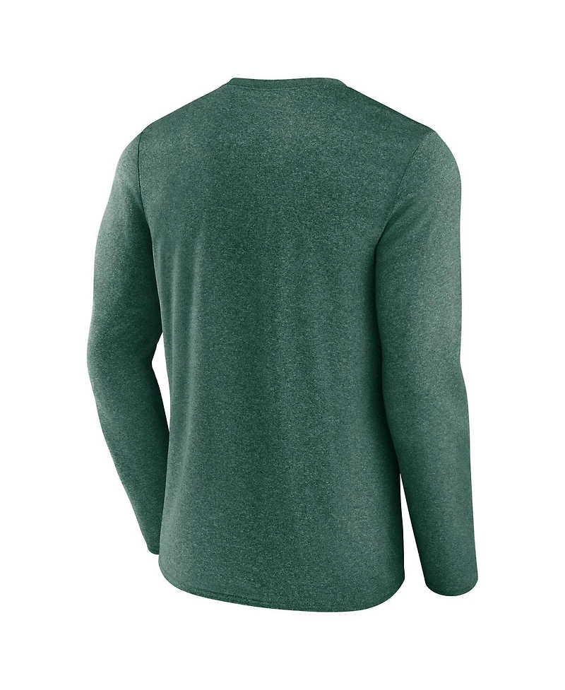 Fanatics Men's Heather Green Portland Timbers Goal Line Long Sleeve T-Shirt