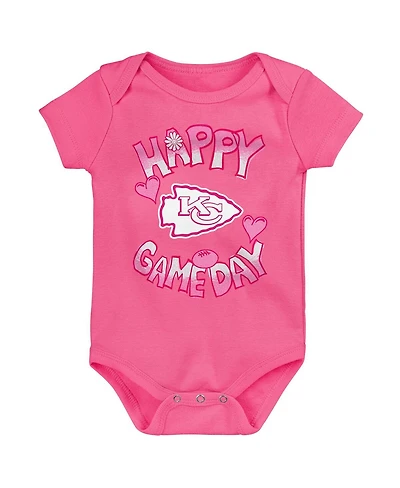 Outerstuff Newborn Pink Kansas City Chiefs Happy Gameday Bodysuit