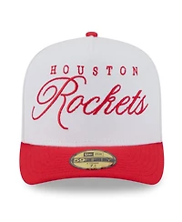 New Era Men's White/Red Houston Rockets 2025 Nba Draft A-Frame 59FIFTY Fitted Hat