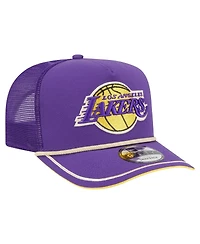 New Era Men's Purple Los Angeles Lakers Vintage Team Rope A-Frame 9FIFTY Snapback Hat