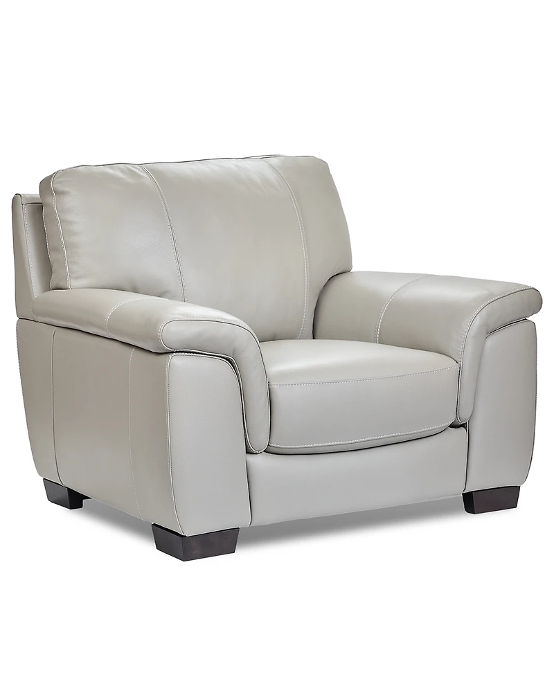 Cobbie Leather 46" Chair, Macy's Exclusive