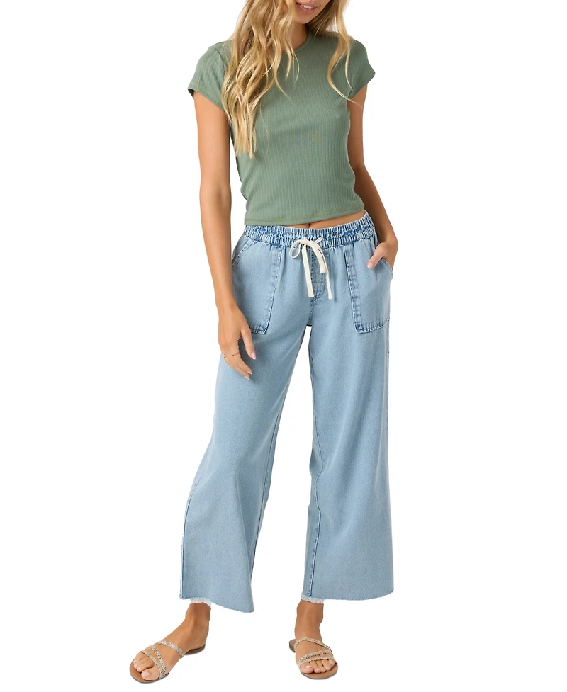 O'Neill Juniors' Sevie Cotton Wide Led Denim Pants