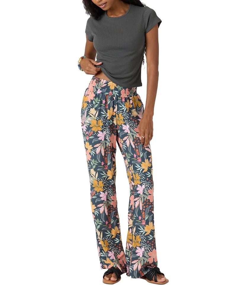 O'Neill Juniors' Jonie Mila High-Waist Smock-Waist Pants