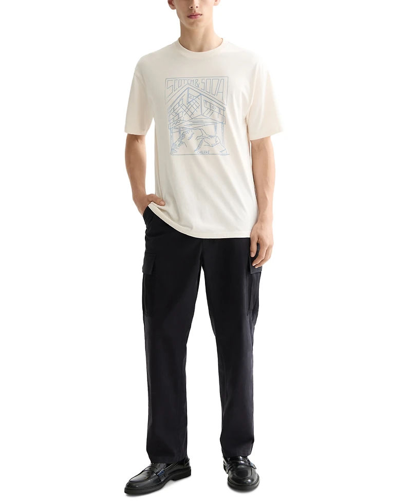 Scotch & Soda Men's Relaxed Fit Short Sleeve Logo Graphic Crewneck T-Shirt