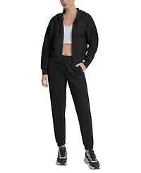 Dkny Women's Silicone Logo Full-Zip Hoodie
