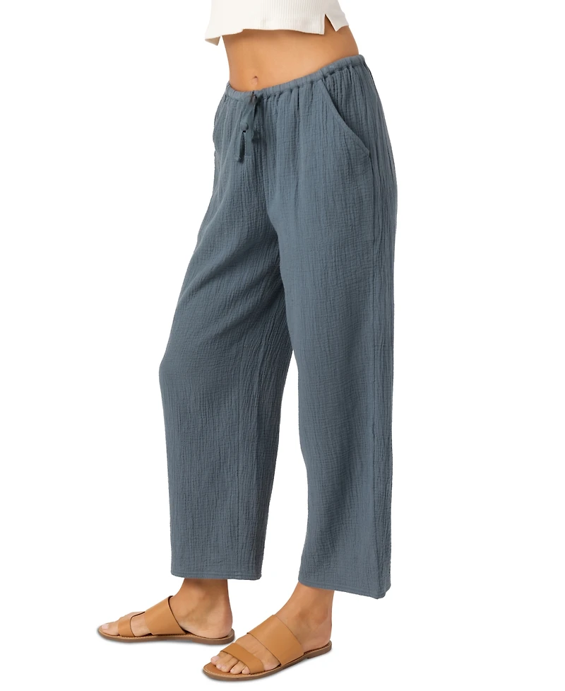 O'Neill Juniors' Brenda Pull-On Cotton Crinkle Pants