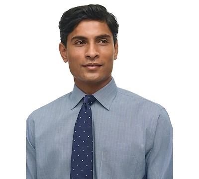 Brooks Brothers Men's Regular-Fit Spread Collar Glen Plaid Dress Shirt