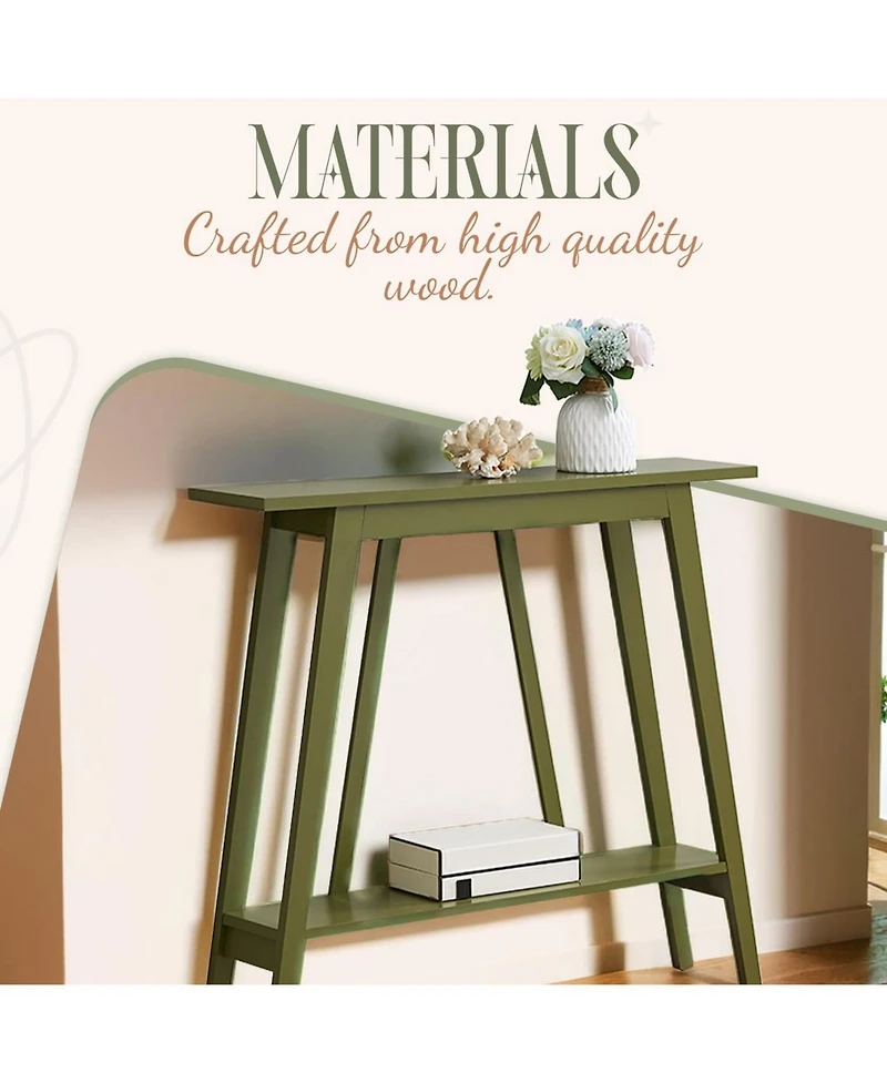 Kings Brand Furniture Conway Console Table Functional Narrow Wood Accent Entryway with Storage Shelf