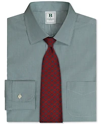 Brooks Brothers Men's Regular-Fit Spread Collar Micro-Houndstooth Dress Shirt