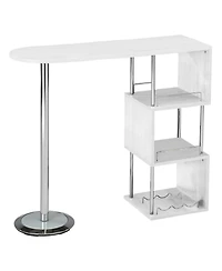 Kings Brand Furniture Minorca Bar Table with Shelves for Wine Bottles & Glasses
