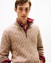 Tommy Hilfiger Men's Long-Sleeve Cable Knit Quarter-Zip Sweater